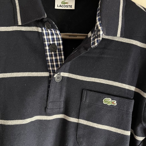Lacoste men's polo shirt like new, white and blue, size M