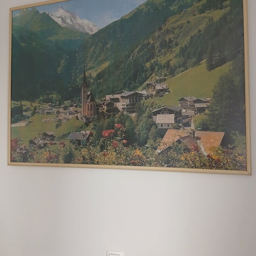 Puzzle with frame like new, alpine landscape theme