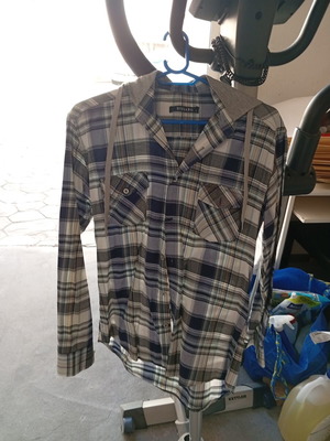 Bissaro shirt with hood, like new, blue, XL XXL