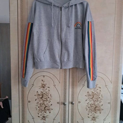 Fleece zip-up jacket used, gray, sizes L and XL