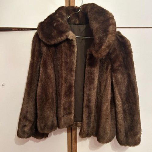 Vintage synthetic Italian fur bolero size 46 like new, brown, AB/SOUL