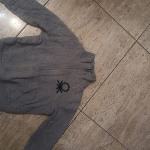 Girls' sweatshirt jacket used, Benetton, gray, size 122 cm