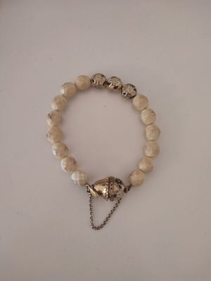 Pilgrim bracelet used, beige and gold