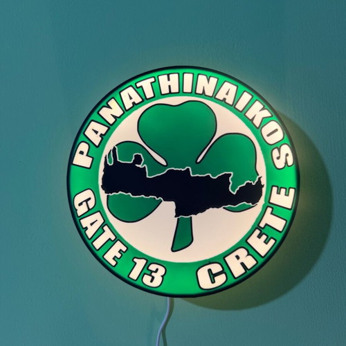 Led light Gate 13 Crete Lightbox like new, official Panathinaikos replica