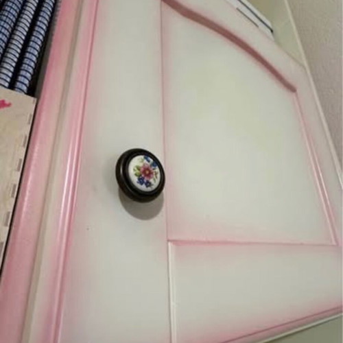 Children's bedroom set, solid wood, pink and beige
