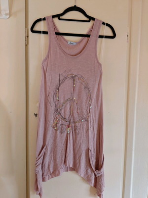 Peace sign tank top used, pink, size S