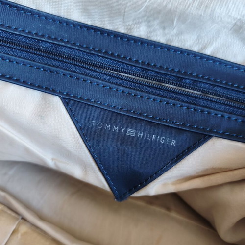 Tommy Hilfiger shoulder bag used, blue and brown