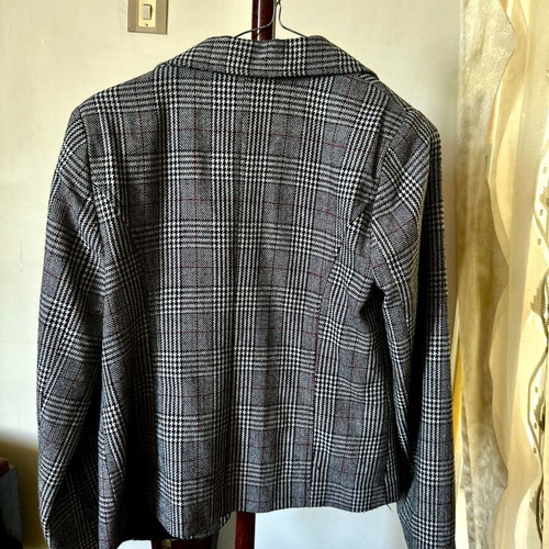 Peacocks women's checked grey jacket size small like new
