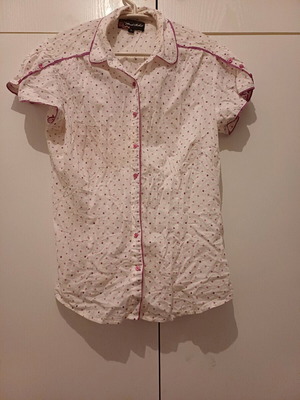 Women's shirt used, size L, white pink