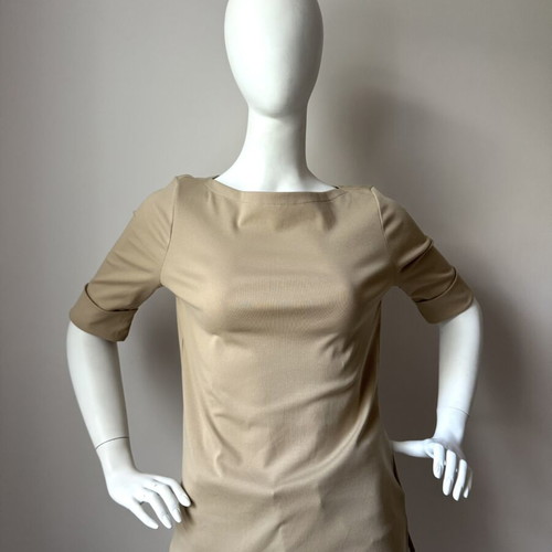 Lauren Ralph Lauren Boat Neck Half Sleeve Blouse Top new, beige, size M