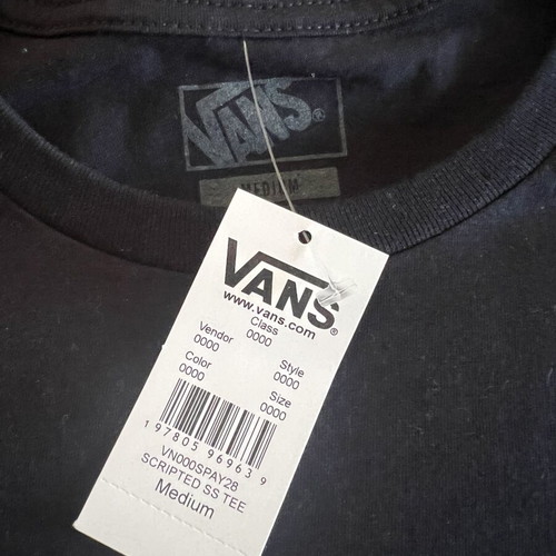 Vans men's black t-shirt size Medium, brand new