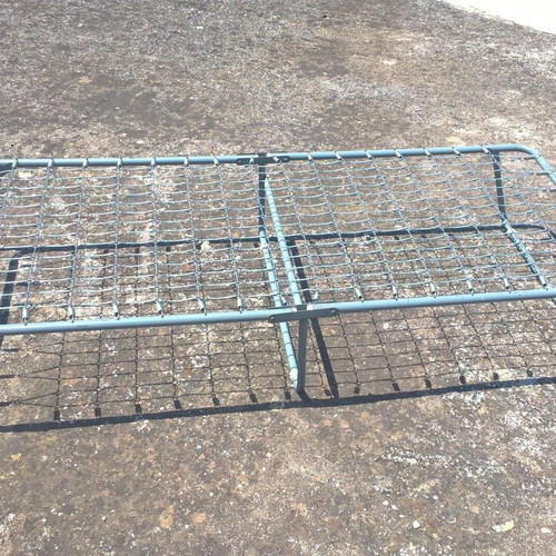 Metal folding bed with mattress used, sturdy and comfortable