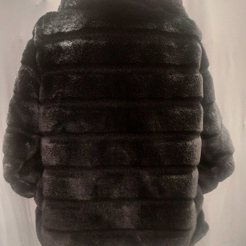 Black Fluffy Eco Fur Size L