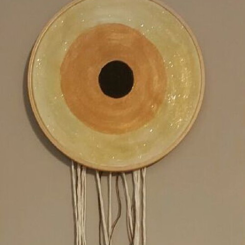 Handmade decorative eye on wooden frame new