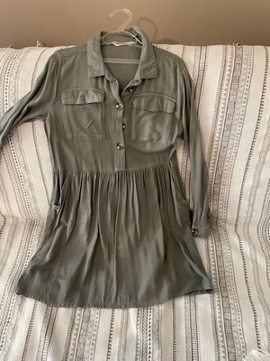 H&M khaki cotton dress for girls, new