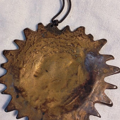Sun wall decoration vintage metal used