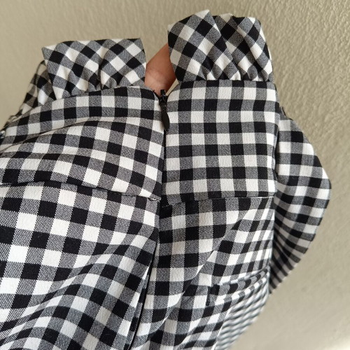 Zara Gingham Print High Waist Shorts XS like new, black and white