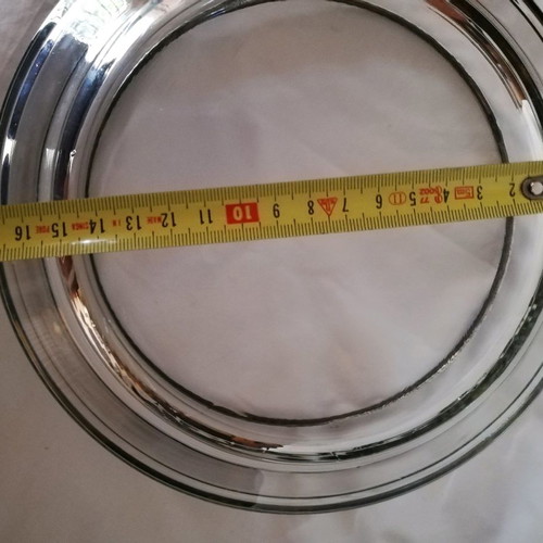 Italian glass bowl used with silver plated rim