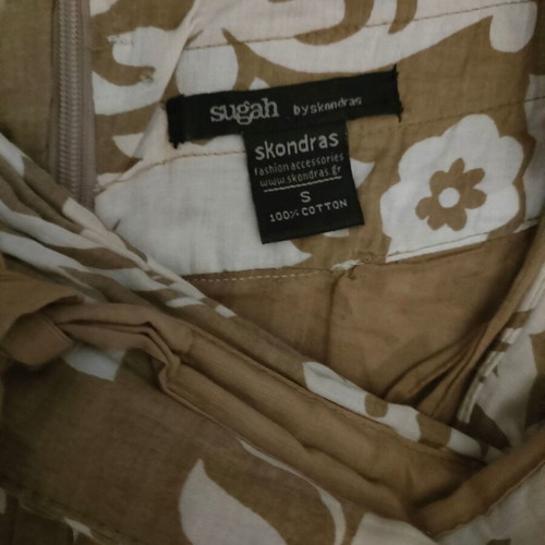Skondras cotton skirt like new, white and beige