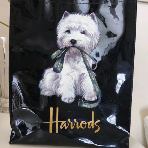 Harrods Westie bag authentic used black PVC