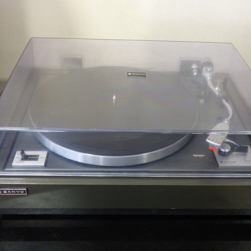 Sanyo TP-626 turntable used vintage hi-fi with wooden plinth