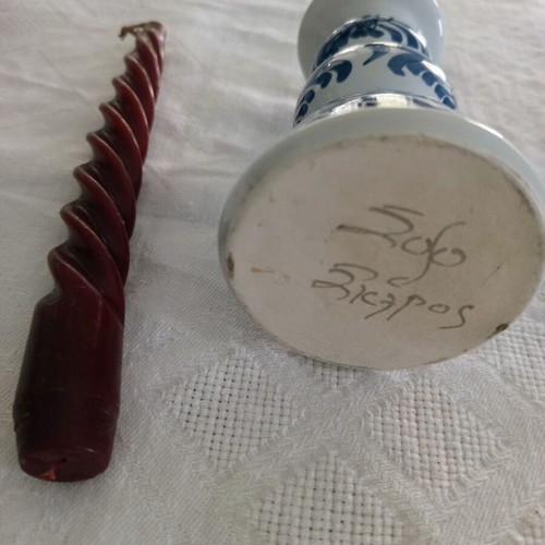 Vintage Delft style porcelain candlestick like new