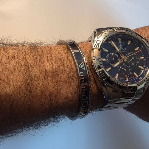 Men's Bracelet Cuff Diver Bezel Style Stainless Steel like new