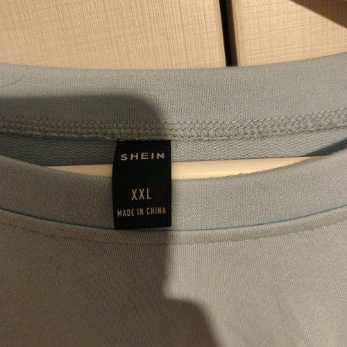 Shein long sleeved T-shirt 2XL like new, light blue with white stripes