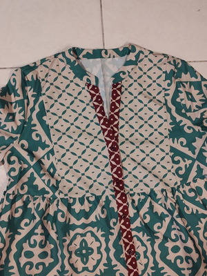 SHEIN Boho Maxi Dress with Ethnic Pattern in Turquoise Green-Bordeaux, L