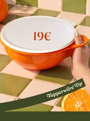 Σετ ζαχαροπλαστικής Tupperware καινούργιο, 2 τεμάχια, αεροστεγές μπολ 3 λίτρων και σπάτουλα σιλικόνης