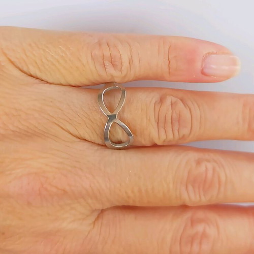 Silver Infinity Ring made of stainless steel new