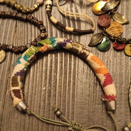 Boho style bracelets used, assorted