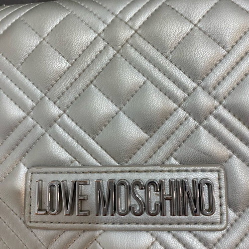 Love Moschino bag authentic used, grey silver