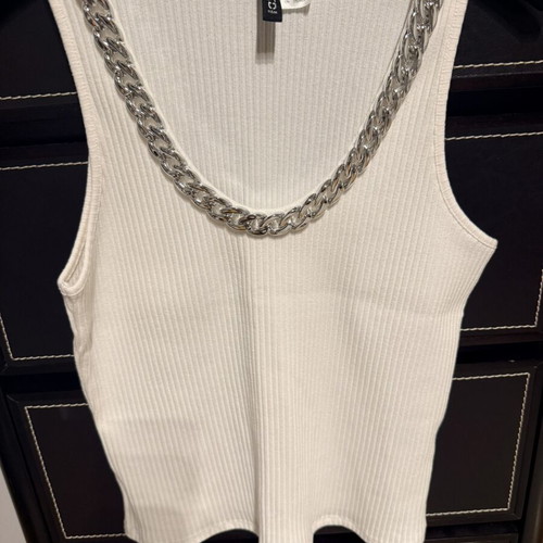 Tank top with integrated chain, new, H&M, size M, white