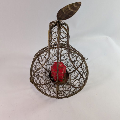 Decorative metal pumpkin used 33cm with candle