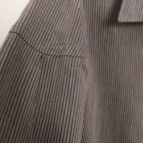 Striped shirt 60% cotton used, size M-L, grey with black stripes