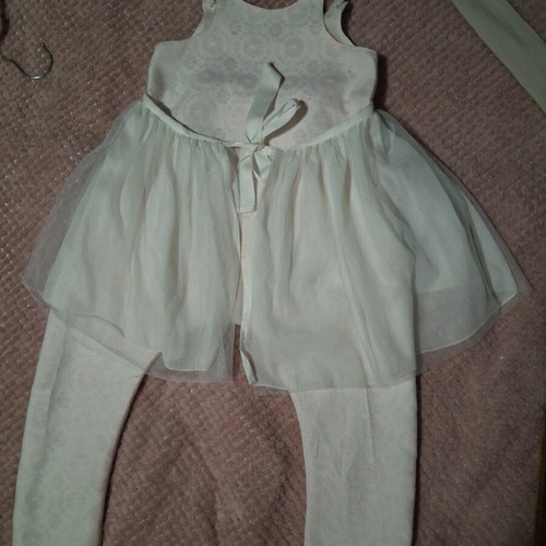 One-piece suit Two In A Castle like new, baby pink and white, size 92 cm