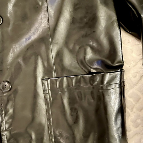 Cibyll jeans jacket black shiny faux leather size Medium