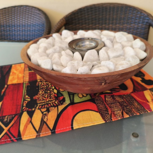 DIY Tabletop Bioethanol Fireplace like new, wood and bamboo with white stone decor