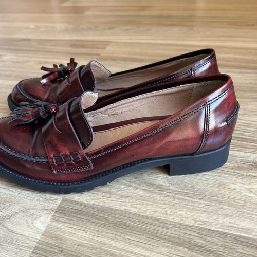 Bata loafers like new, real leather, size 36, brown and red