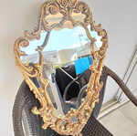 Entrance mirror used with marble and iron shelf