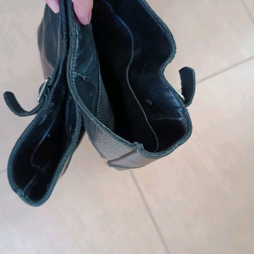 Black tall boots used with soft leather, size 38