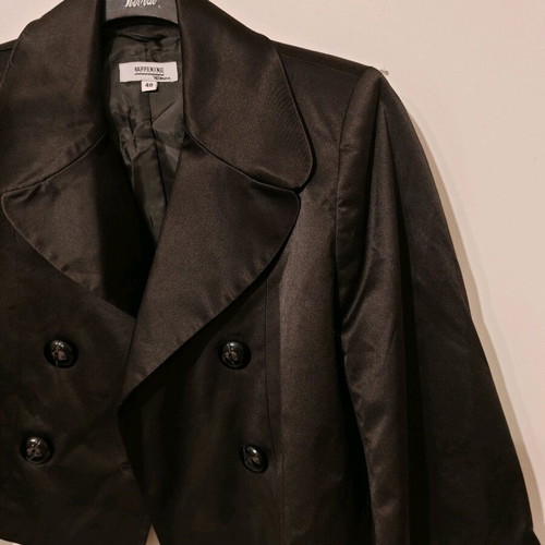 Women's satin jacket like new, black, size L
