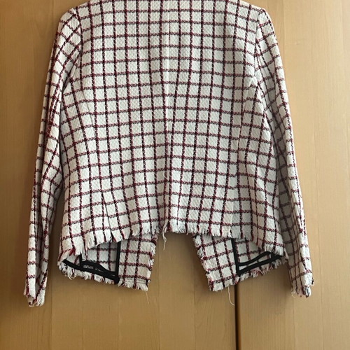 Zara jacket white with blue and red stripes like new, summer, metal zippers