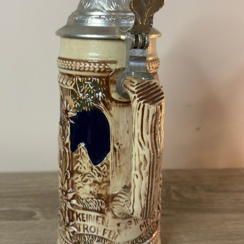 Vintage German Beer Stein with Pewter Lid by Gerz used