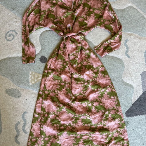 Milkwhite dress small, like new, pink and green