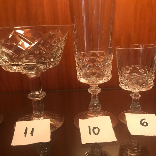 Crystal glasses like new, 5 types, 49 pieces
