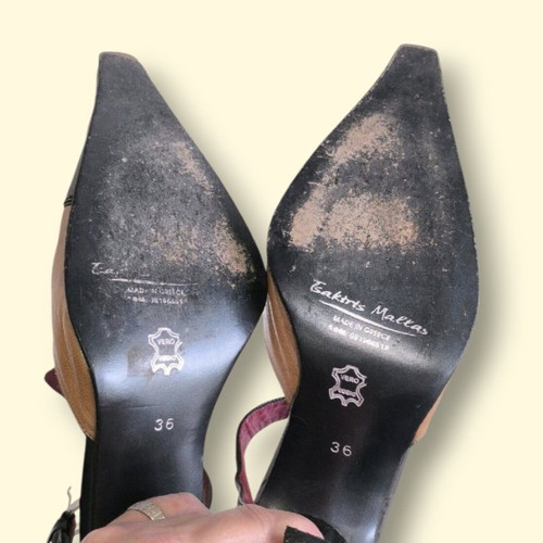 Tsakiris Mallas leather pumps used, size 36, black and brown