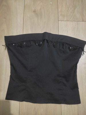 Strapless bustier black with beads like new, size M