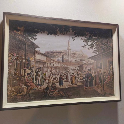 Vintage paintings used, pack of 2 with plaster frames